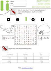 nursery level 1 worksheets consonant sounds short vowels
